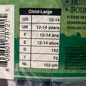 Child size large Wizard of Oz Dorothy costume.